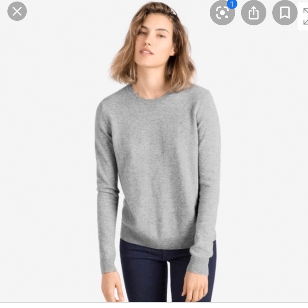 Everlane grey cashmere crew neck sweater